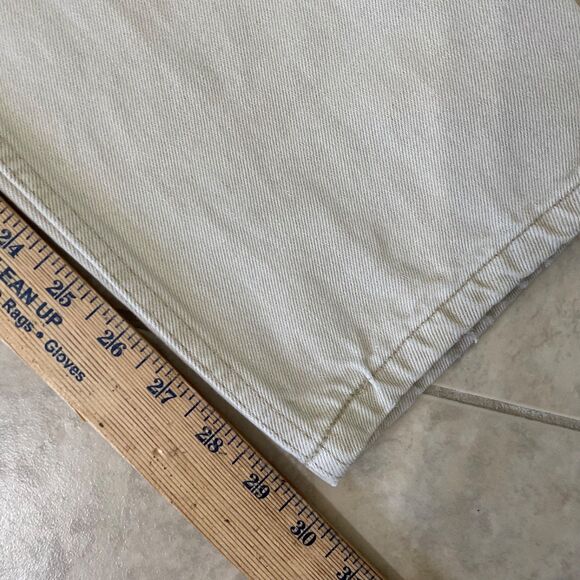 Lands' End Men’s Square Rigger Beige Jeans Made USA Tapered Size 34x30 - Picture 9 of 14